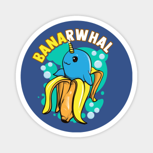 Banana Narwhal Banarwhal Funny Food Creatures Magnet